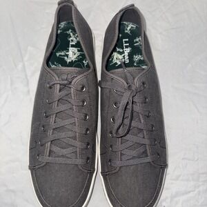 L.L. Bean Men's Outdoor Casual Canvas Gray Lace Up Shoes Size 14 M New Preppy